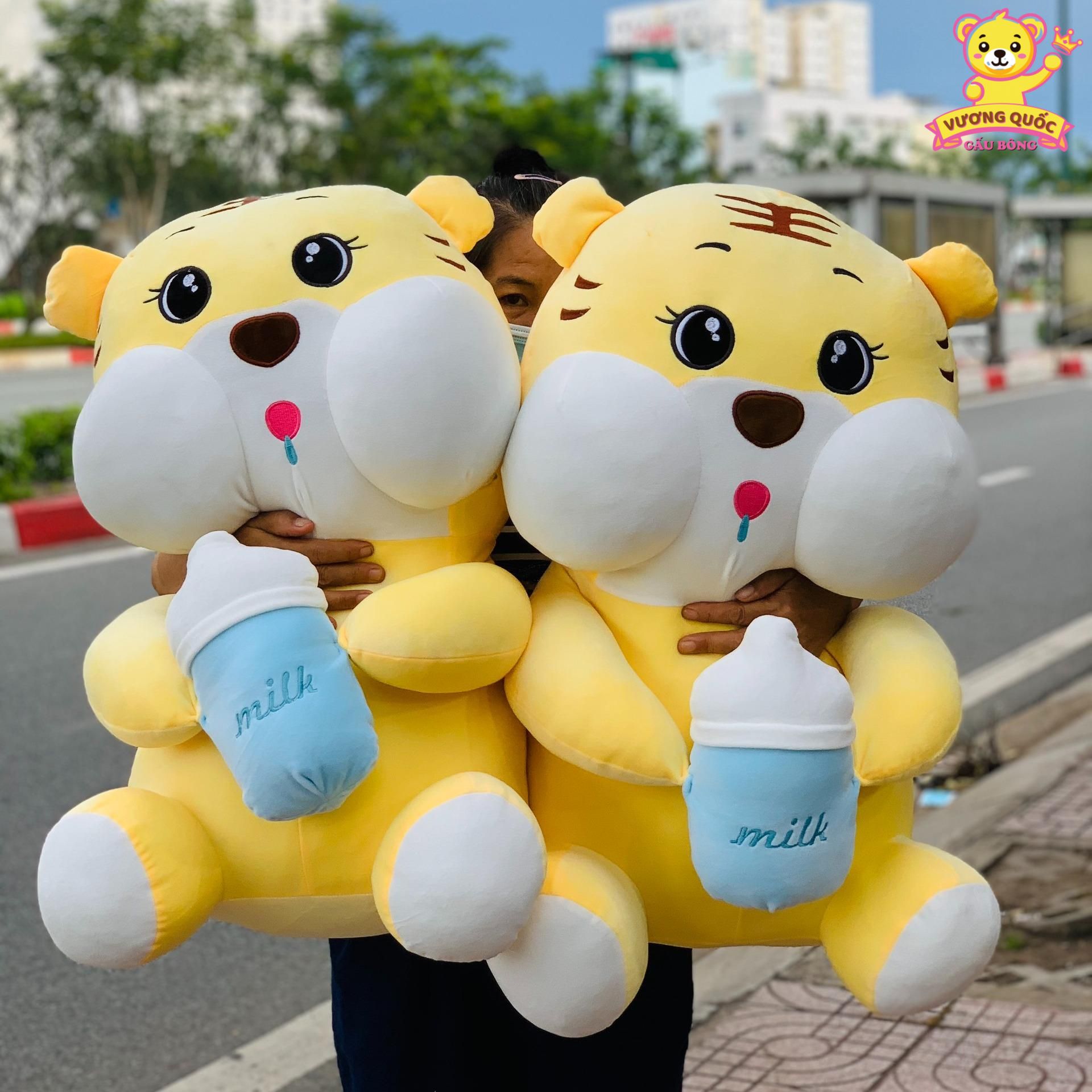 Gấu Bông HỔ ÔM BÌNH SỮA CAO CẤP KHỔNG LỒ – ảnh 3