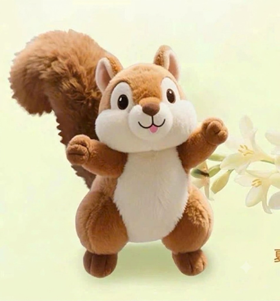 Gấu Bông Sóc Nâu Trắng